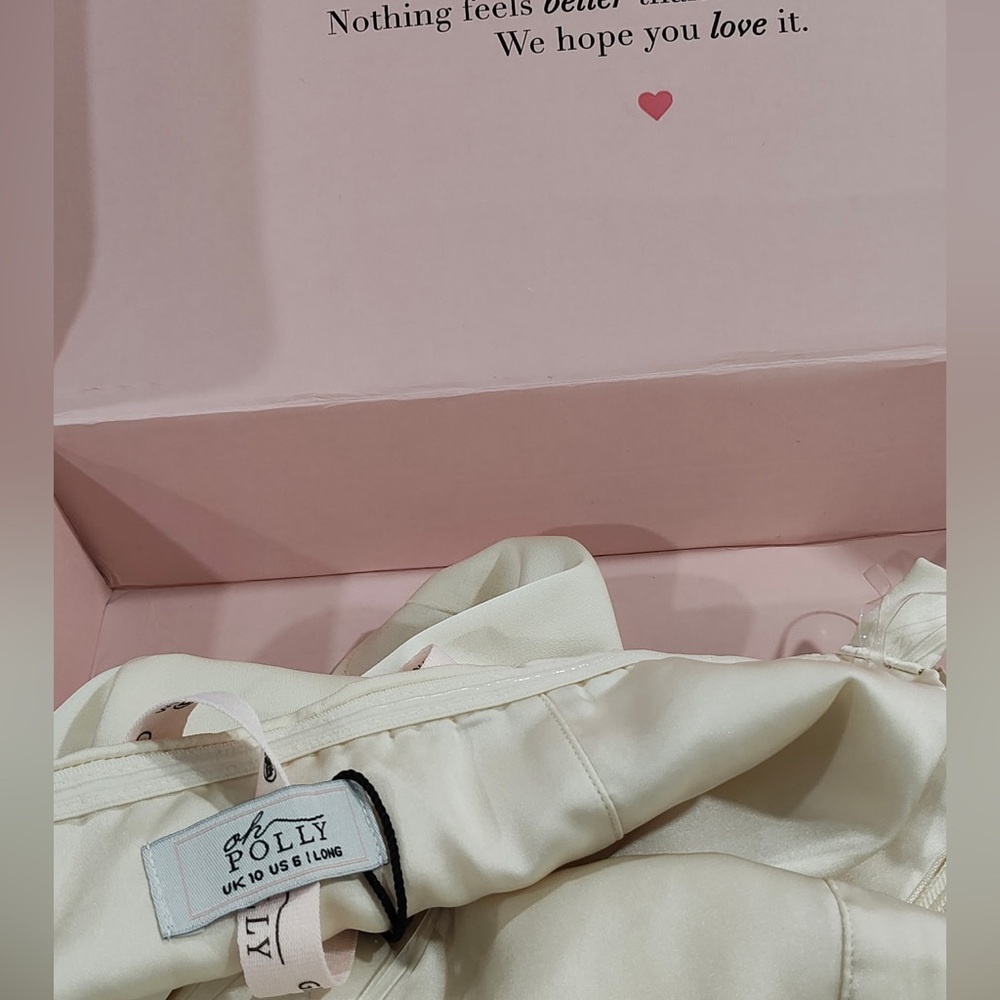 Oh Polly Cream Satin Dress